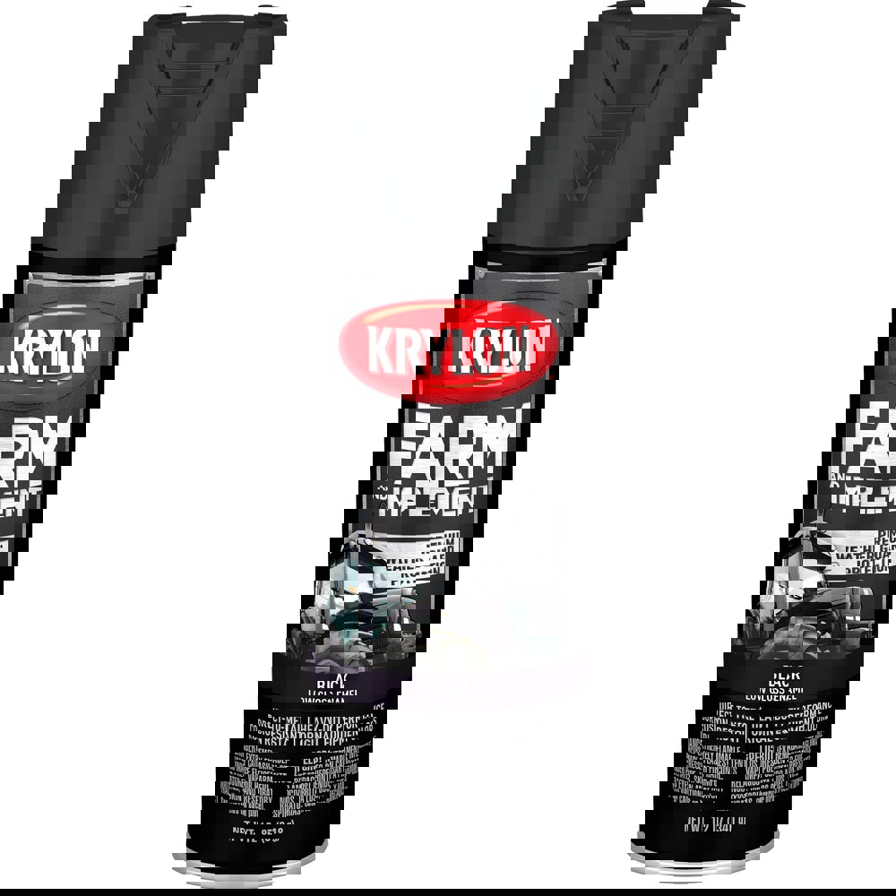 Spray Paints; Product Type: Spray Paint ; Type: Farm & Implement Paint ; Color: Black ; Finish: Low Gloss ; Color Family: Black ; Container Size (oz.): 12.000